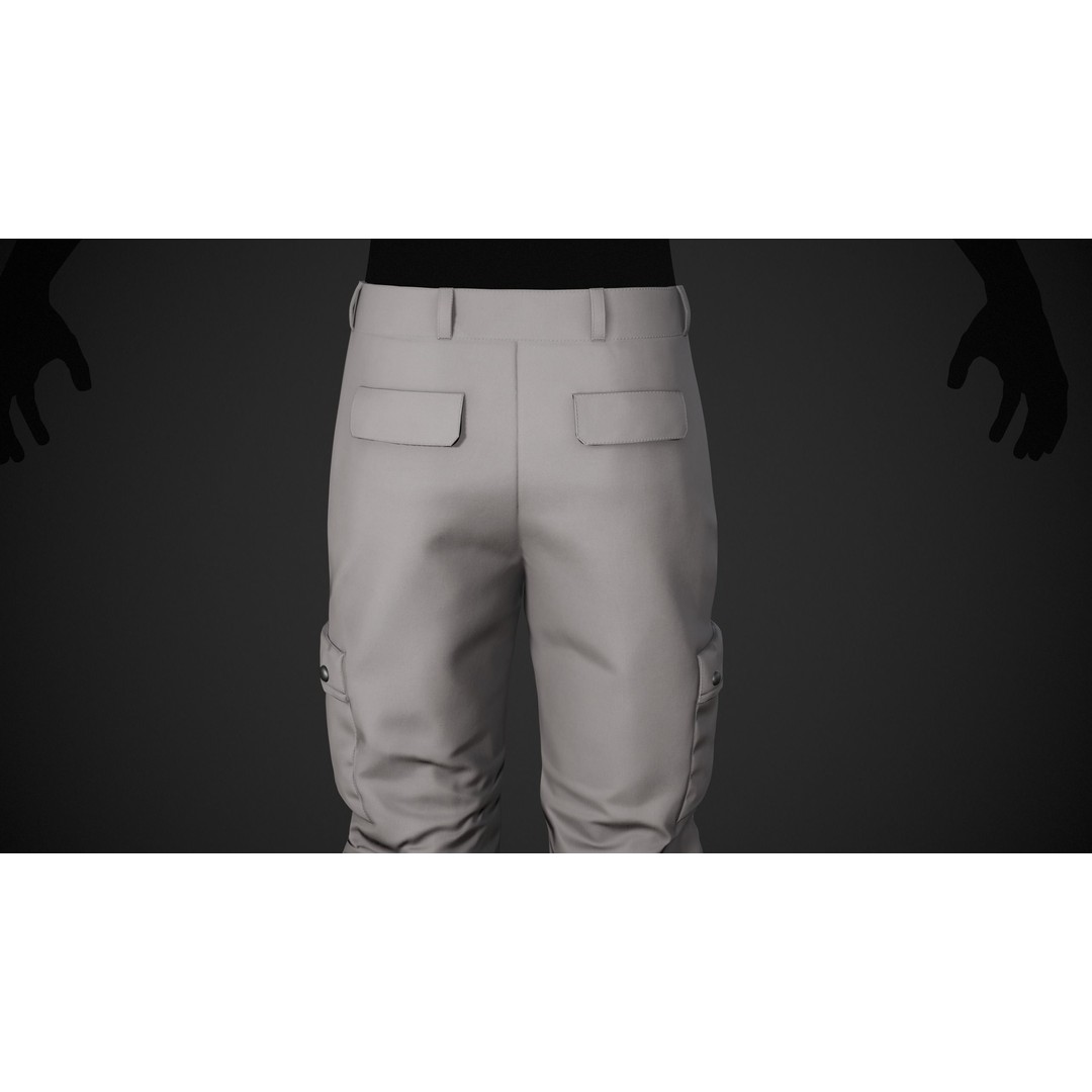 Gray Snowboard Pants 3D Model – Low Poly PBR Asset for Games - View 5