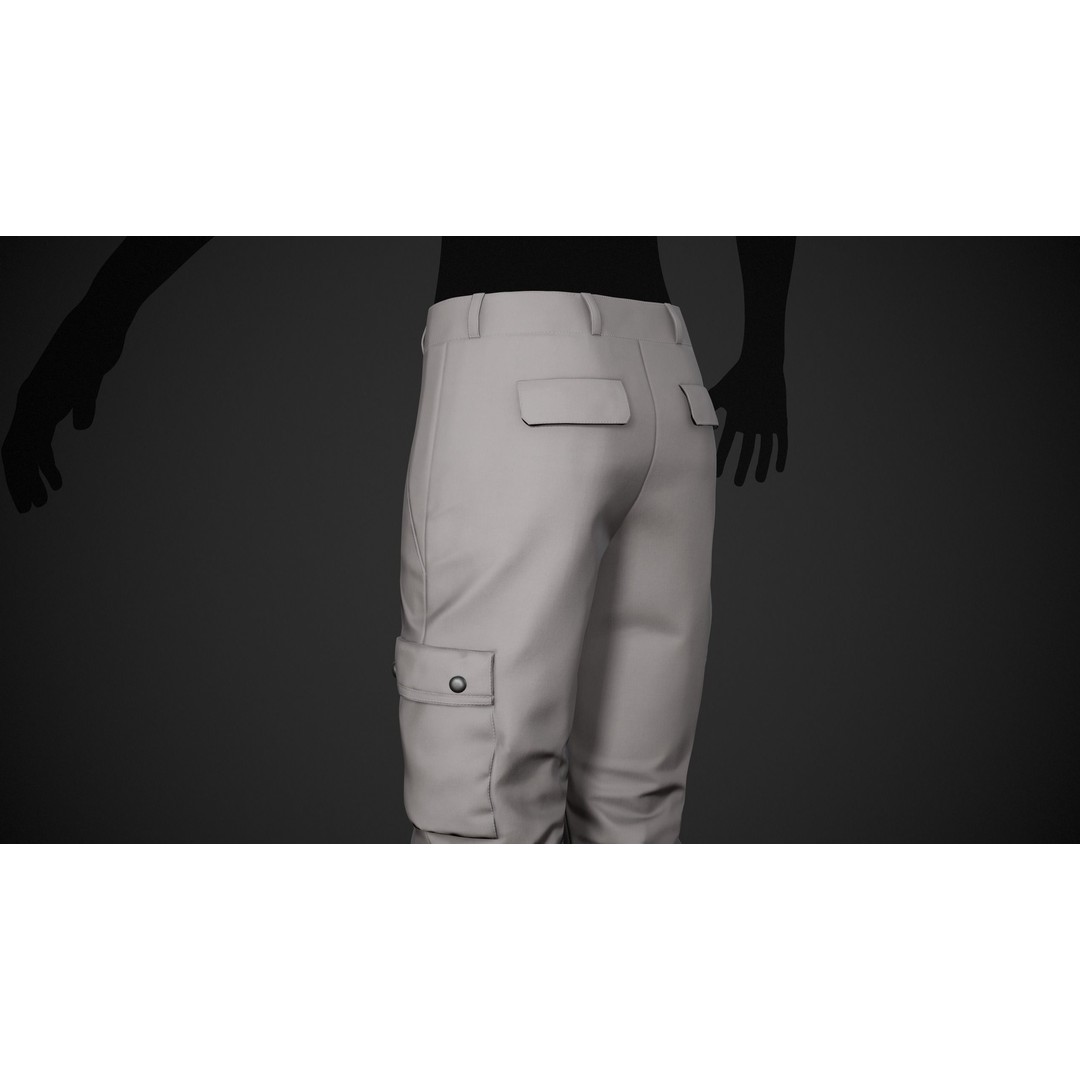 Gray Snowboard Pants 3D Model – Low Poly PBR Asset for Games - View 6