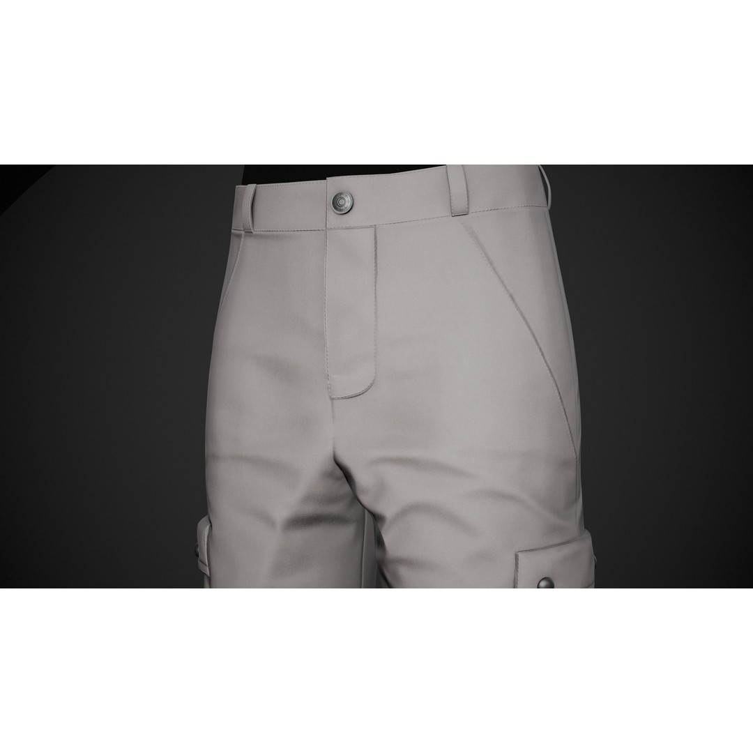 Gray Snowboard Pants 3D Model – Low Poly PBR Asset for Games - View 7