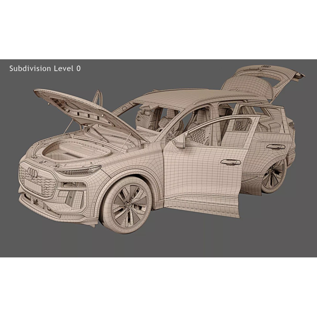 2025 Audi SQ6 e-tron 3D Model – Photorealistic SUV with Openable Features - View 32