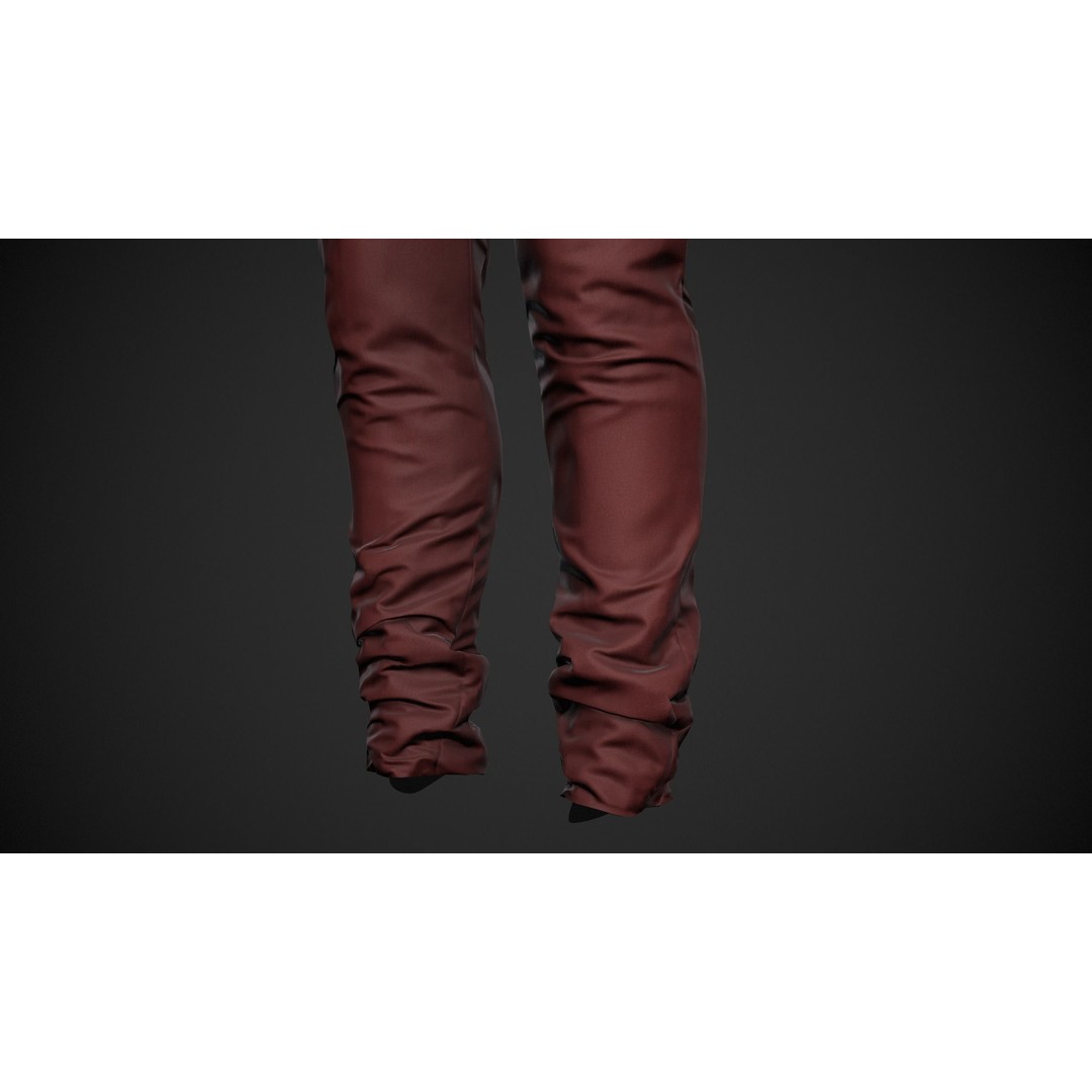 Red Snowboard Pants 3D Model – Low Poly PBR Game Asset, FBX, OBJ - View 10