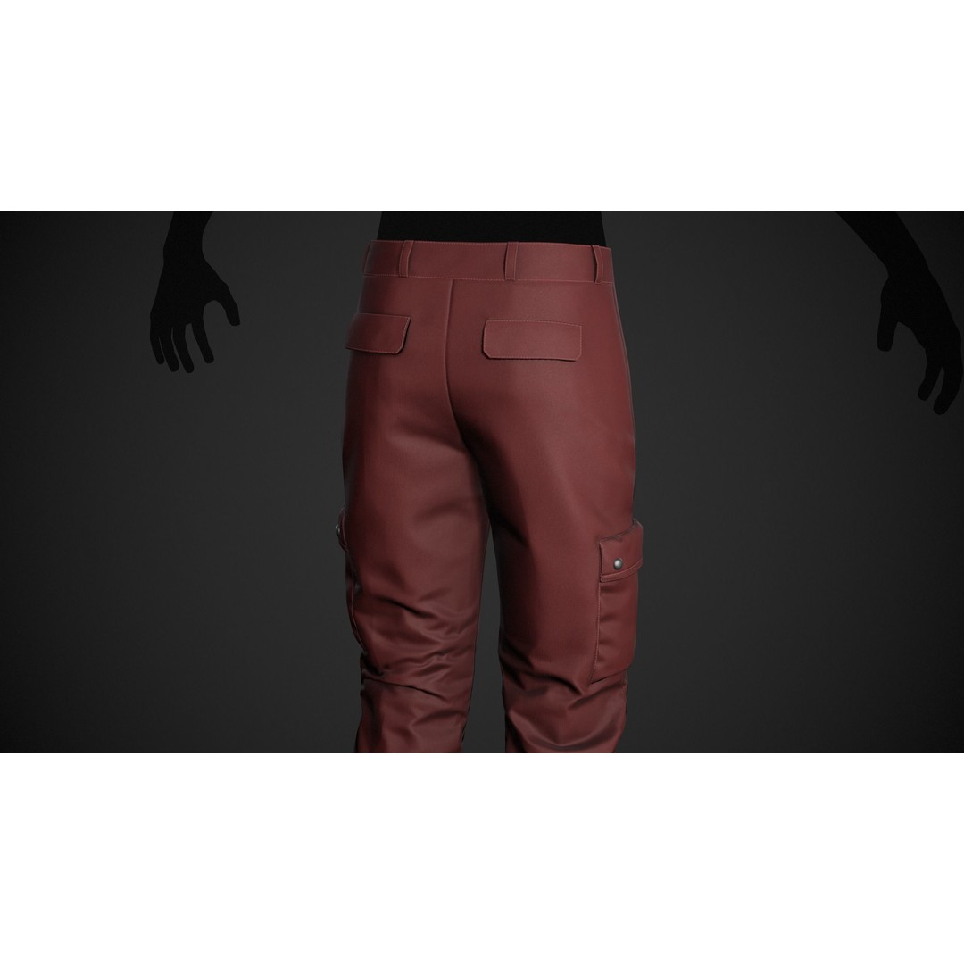 Red Snowboard Pants 3D Model – Low Poly PBR Game Asset, FBX, OBJ - View 7