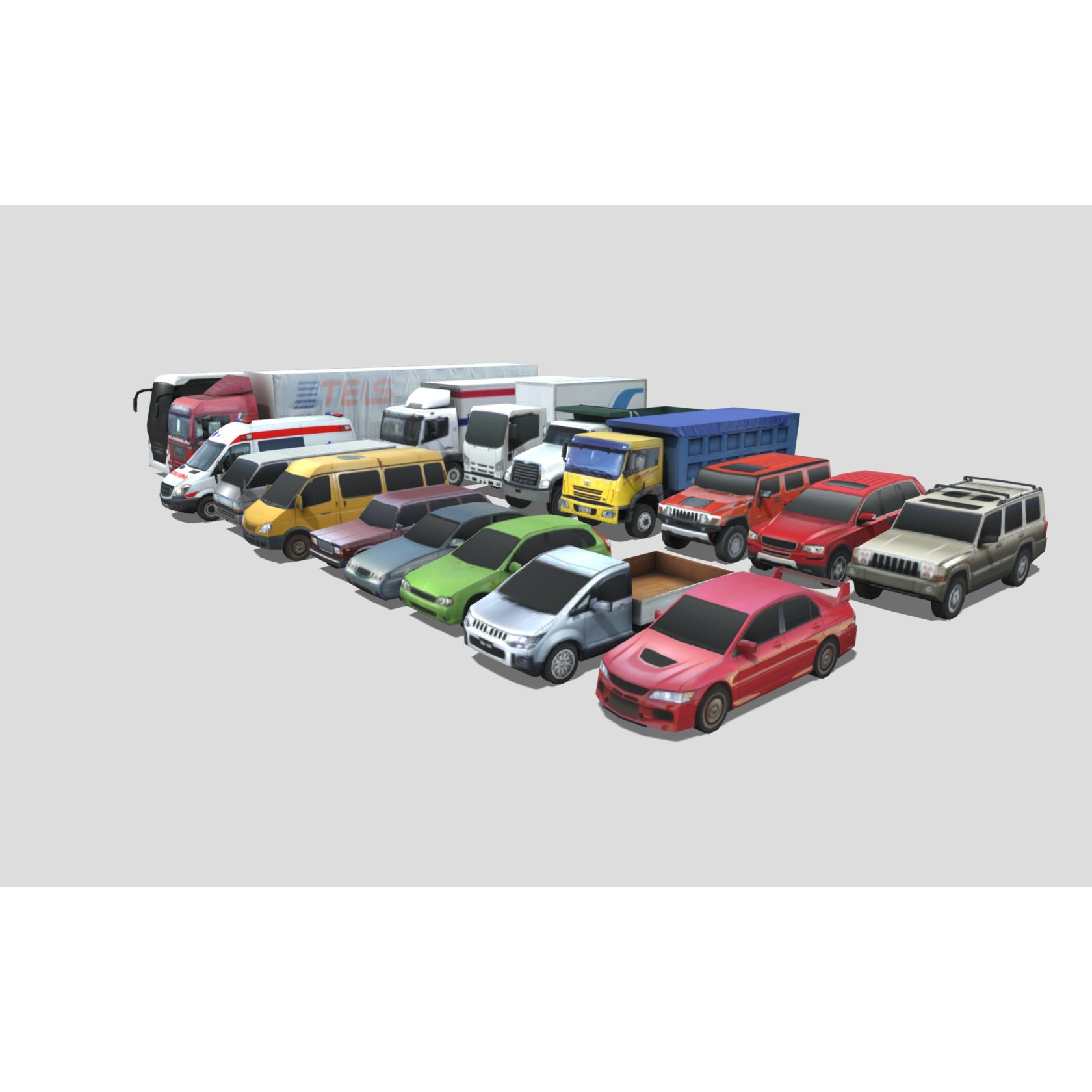 Low-Poly Vehicle Pack - Low-Poly Game-Ready 3D Model - View 10