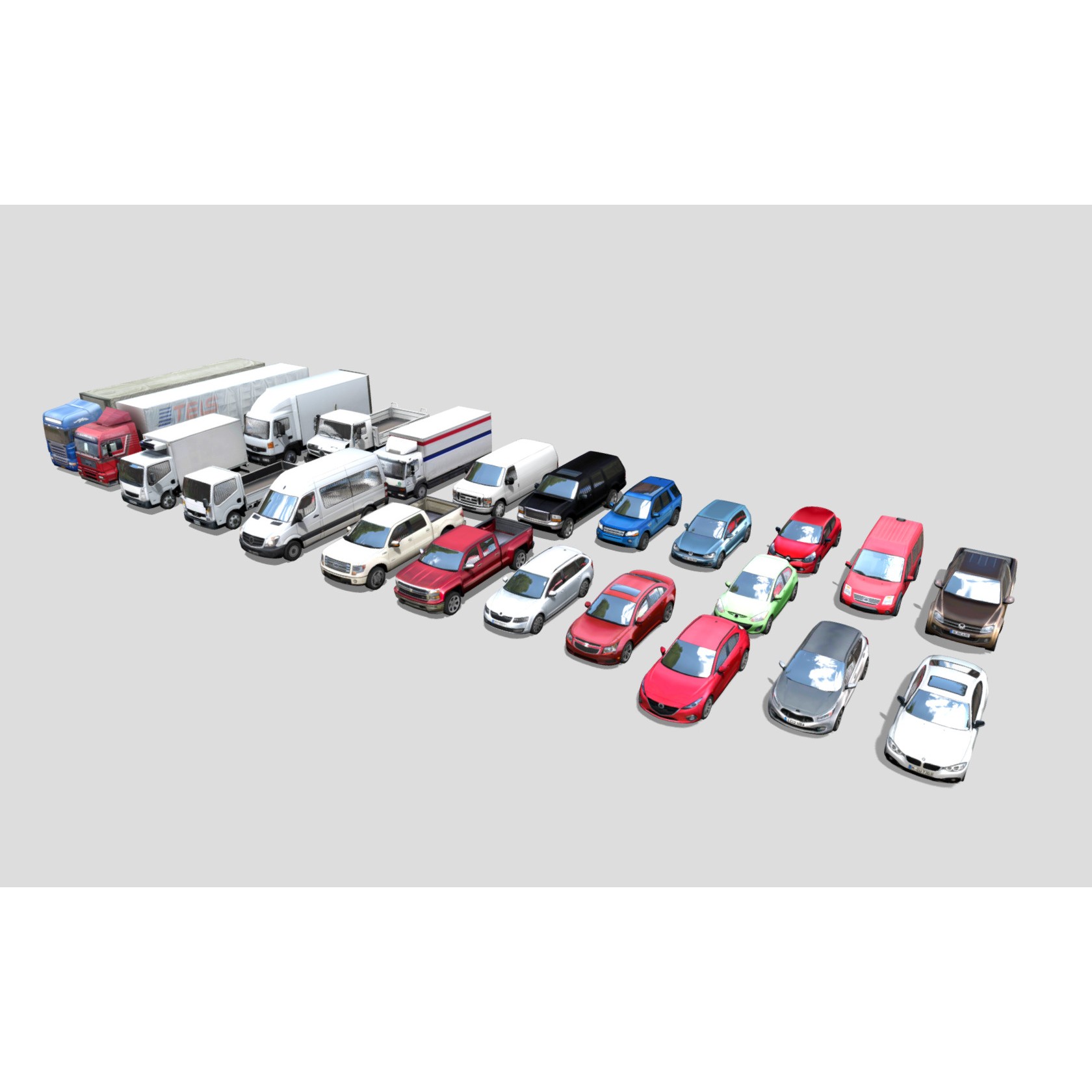 Low-Poly Vehicle Pack - Low-Poly Game-Ready 3D Model - View 3
