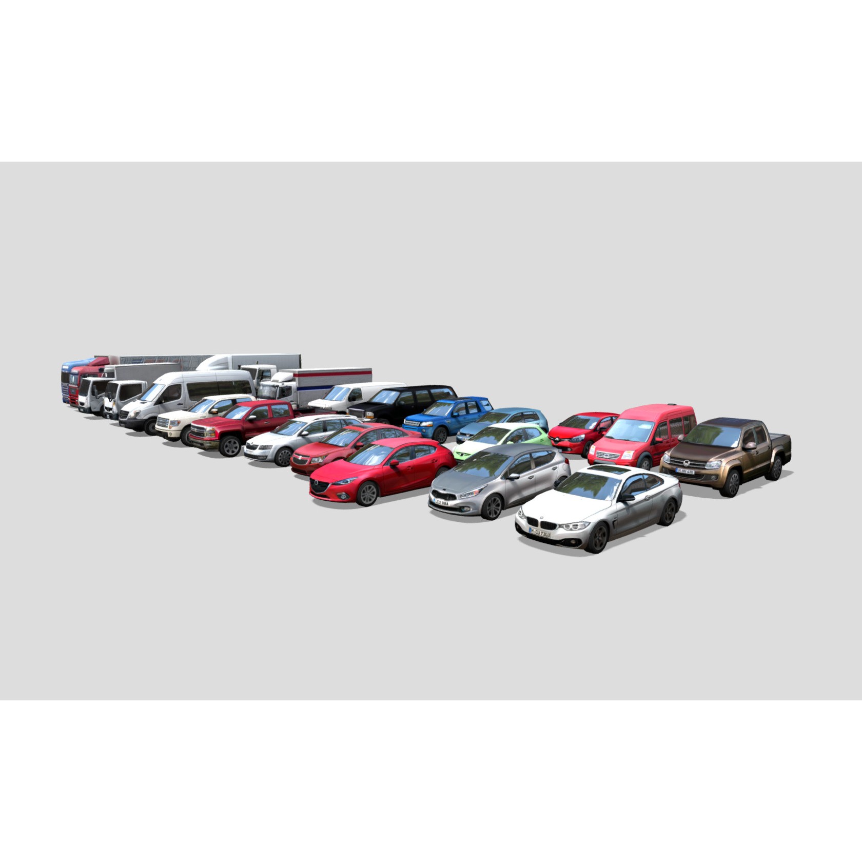 Low-Poly Vehicle Pack - Low-Poly Game-Ready 3D Model - View 4