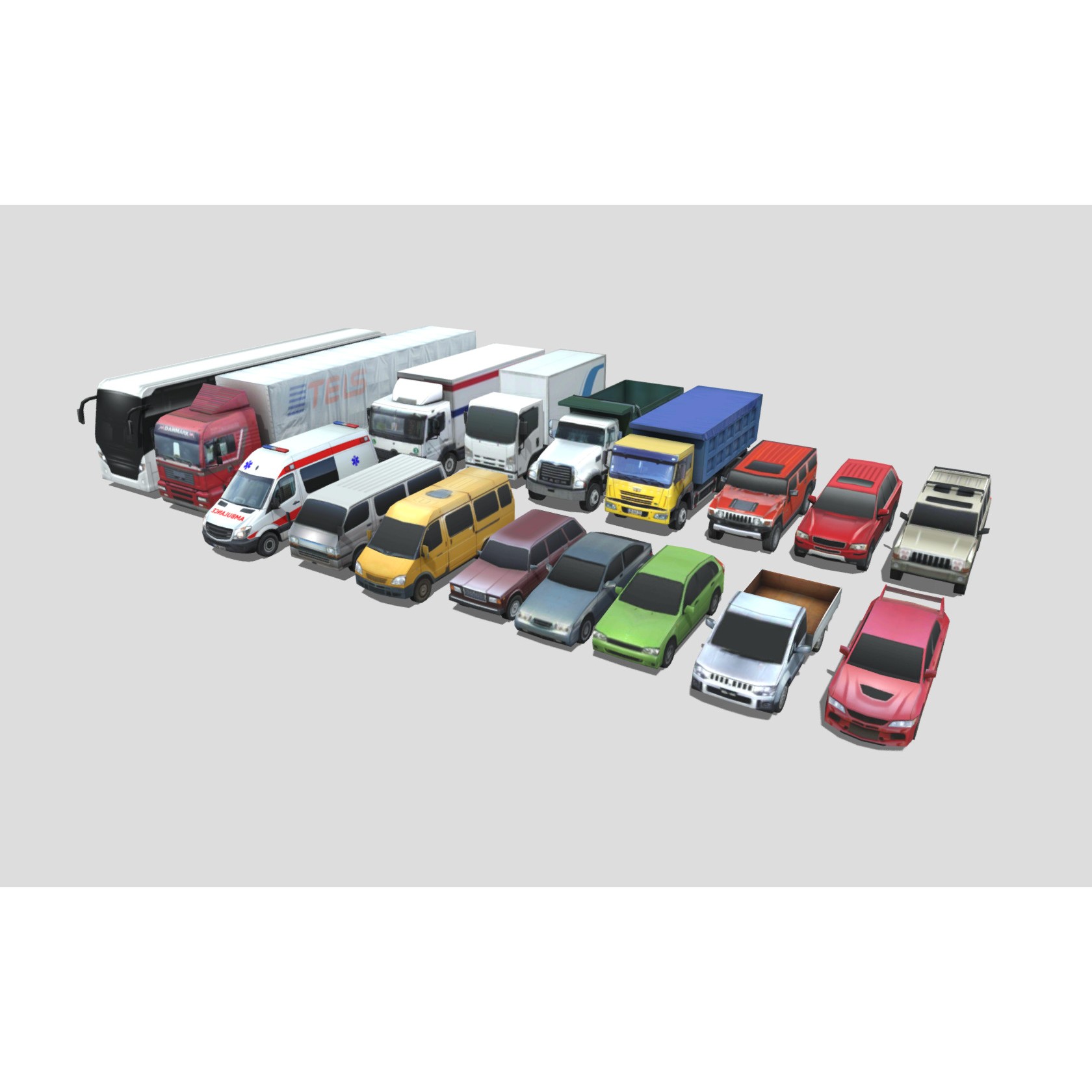 Low-Poly Vehicle Pack - Low-Poly Game-Ready 3D Model - View 5