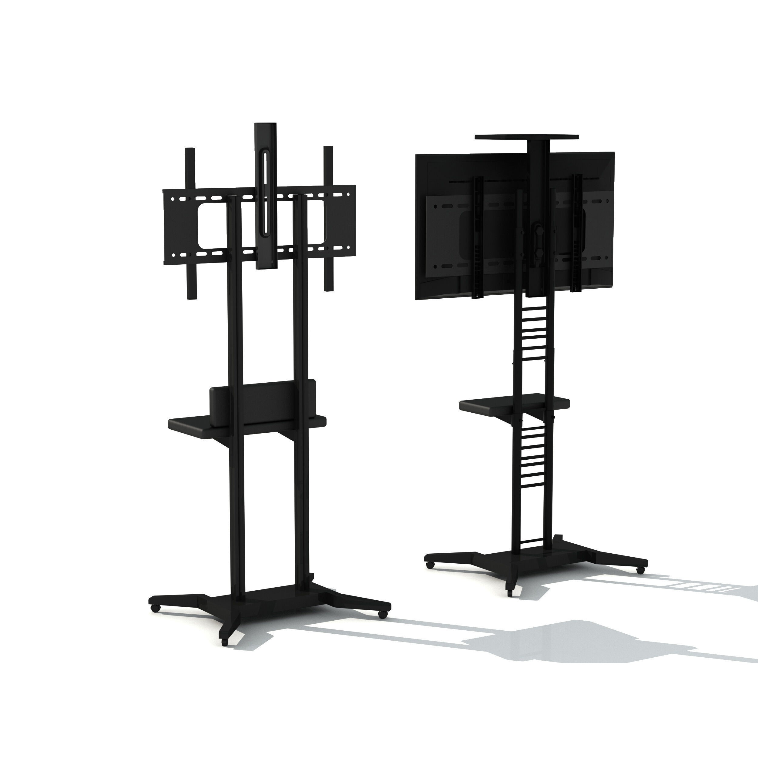 Mobile TV Cart On Wheels - Game-Ready 3D Model - View 5