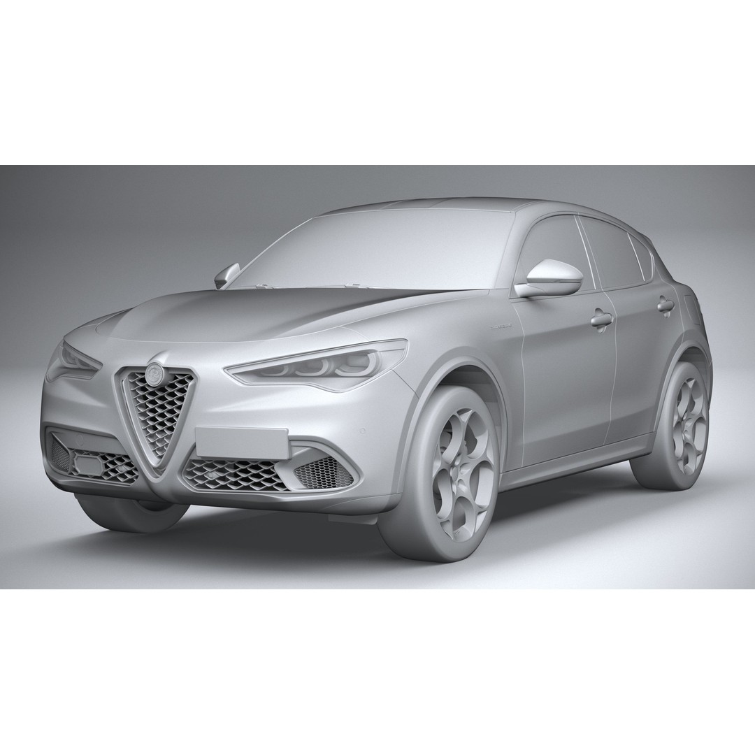 Alfa Romeo Stelvio 2023 3D Model – High Poly SUV, FBX, OBJ - View 22