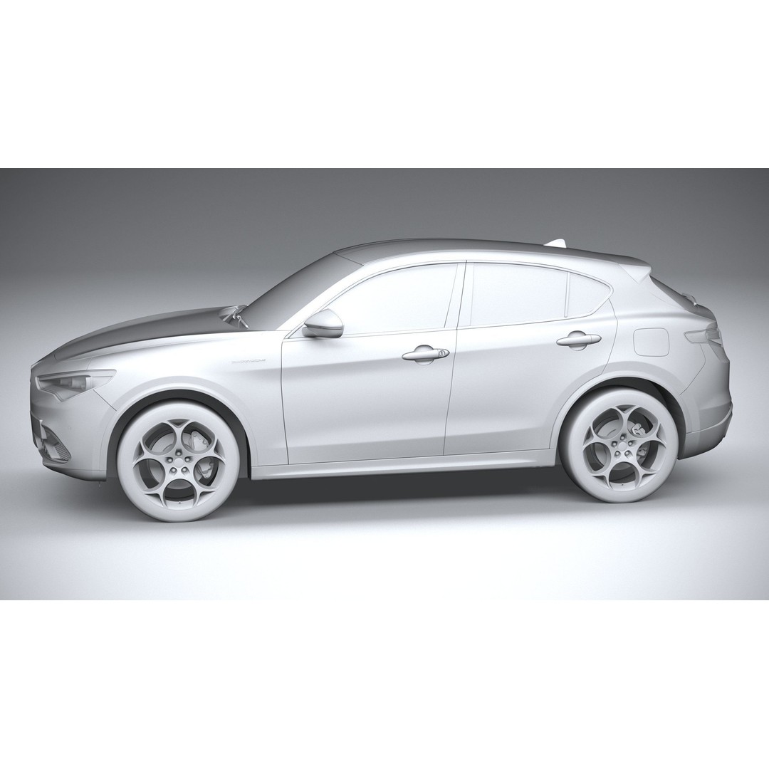 Alfa Romeo Stelvio 2023 3D Model – High Poly SUV, FBX, OBJ - View 24