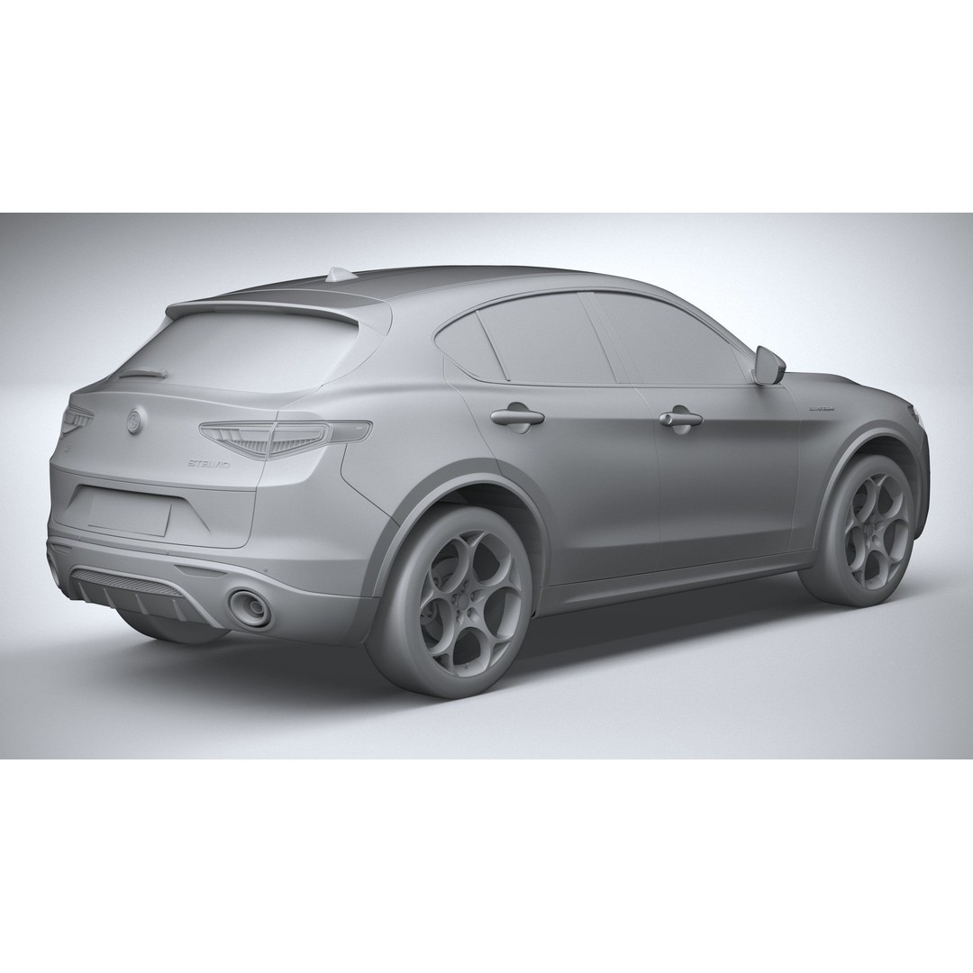 Alfa Romeo Stelvio 2023 3D Model – High Poly SUV, FBX, OBJ - View 27