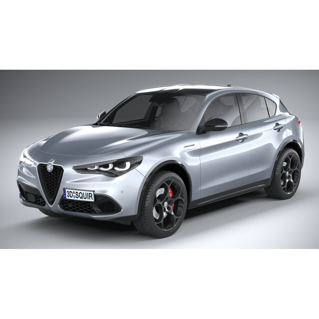 Alfa Romeo Stelvio 2023 3D Model – High Poly SUV, FBX, OBJ - View 3