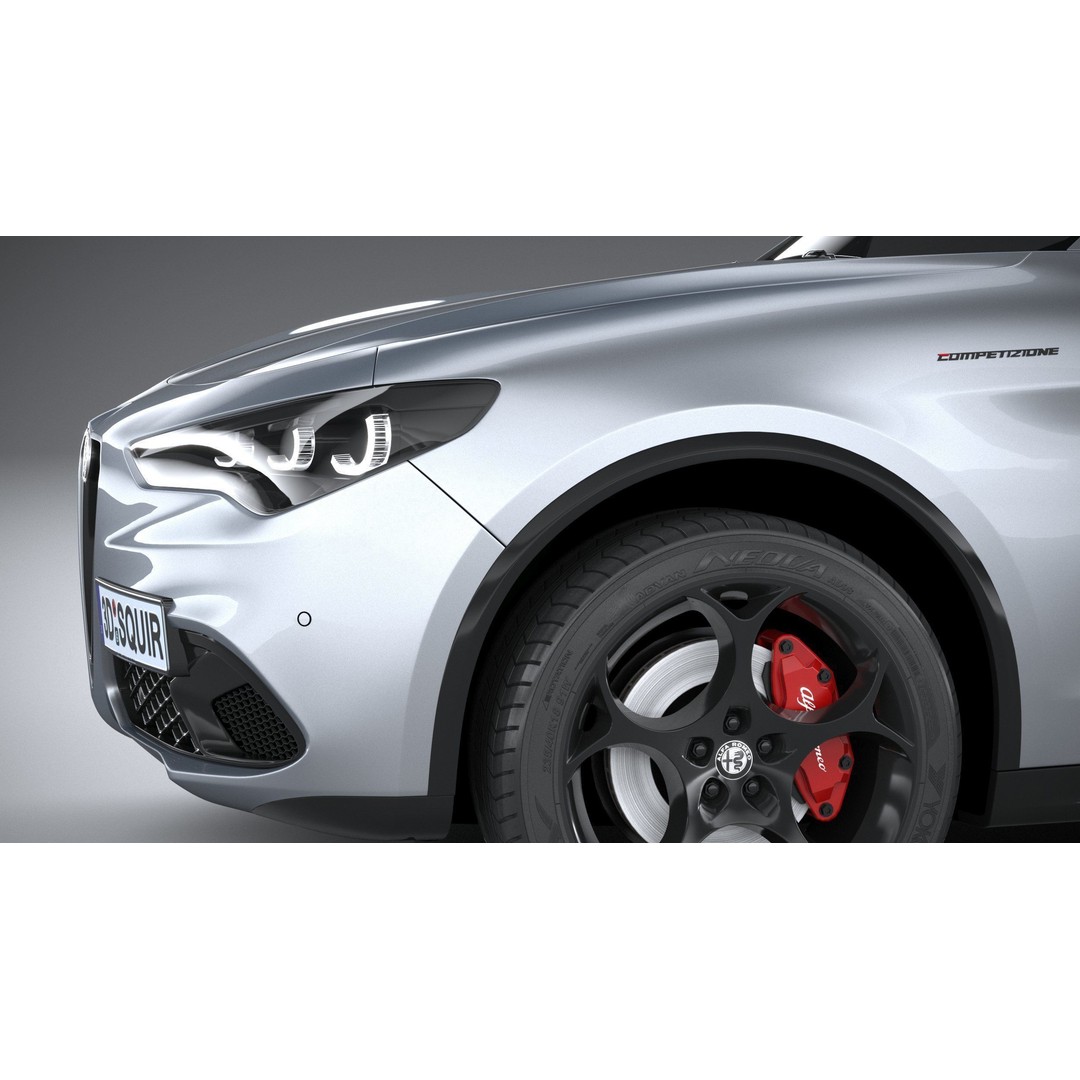 Alfa Romeo Stelvio 2023 3D Model – High Poly SUV, FBX, OBJ - View 5