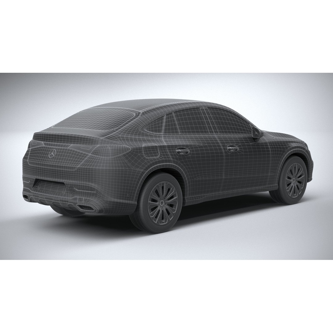 Mercedes-Benz GLC Coupe 3D Model – High Poly Game Asset, FBX, OBJ