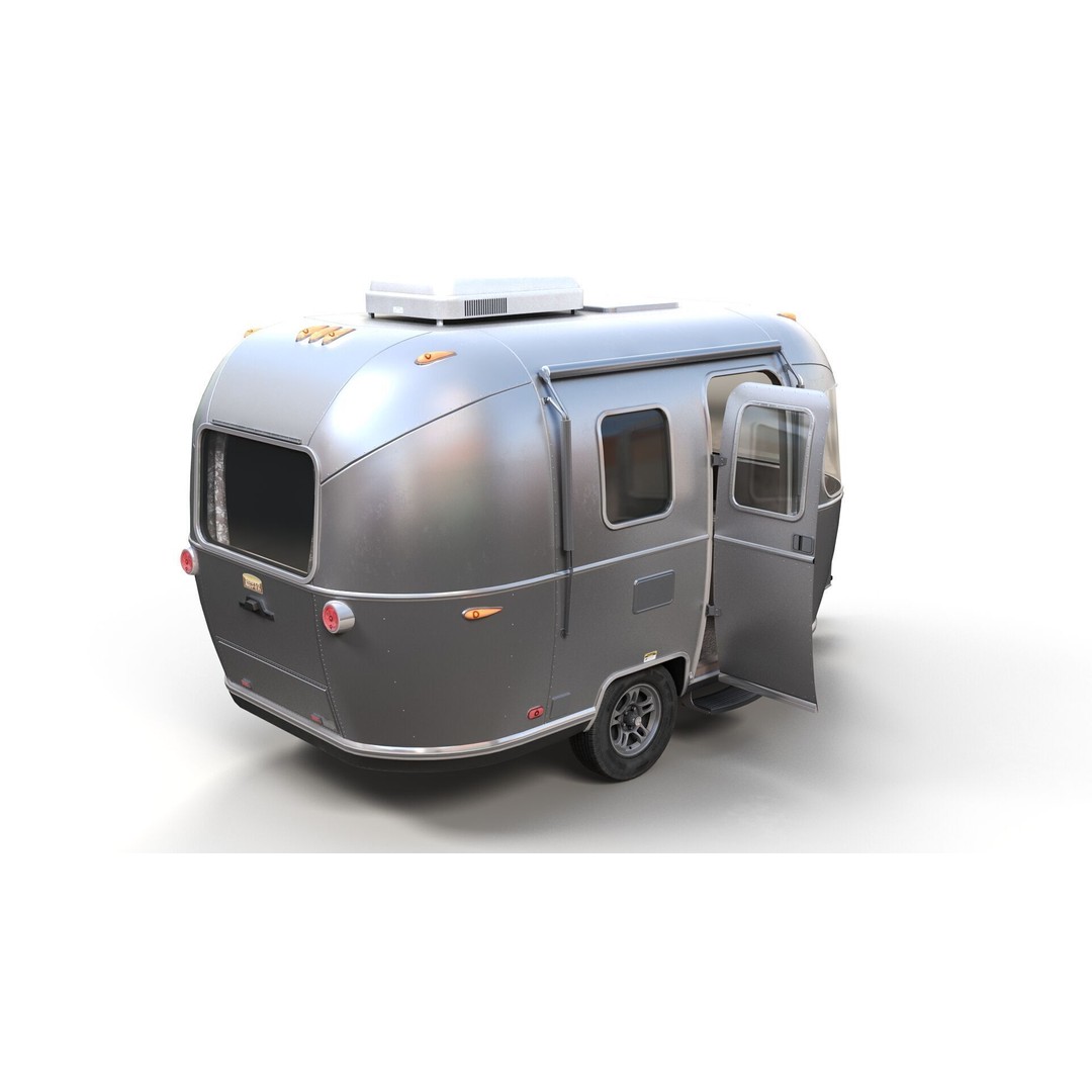Small Camper Trailer 3D Model – Low Poly Game Asset, FBX - View 10