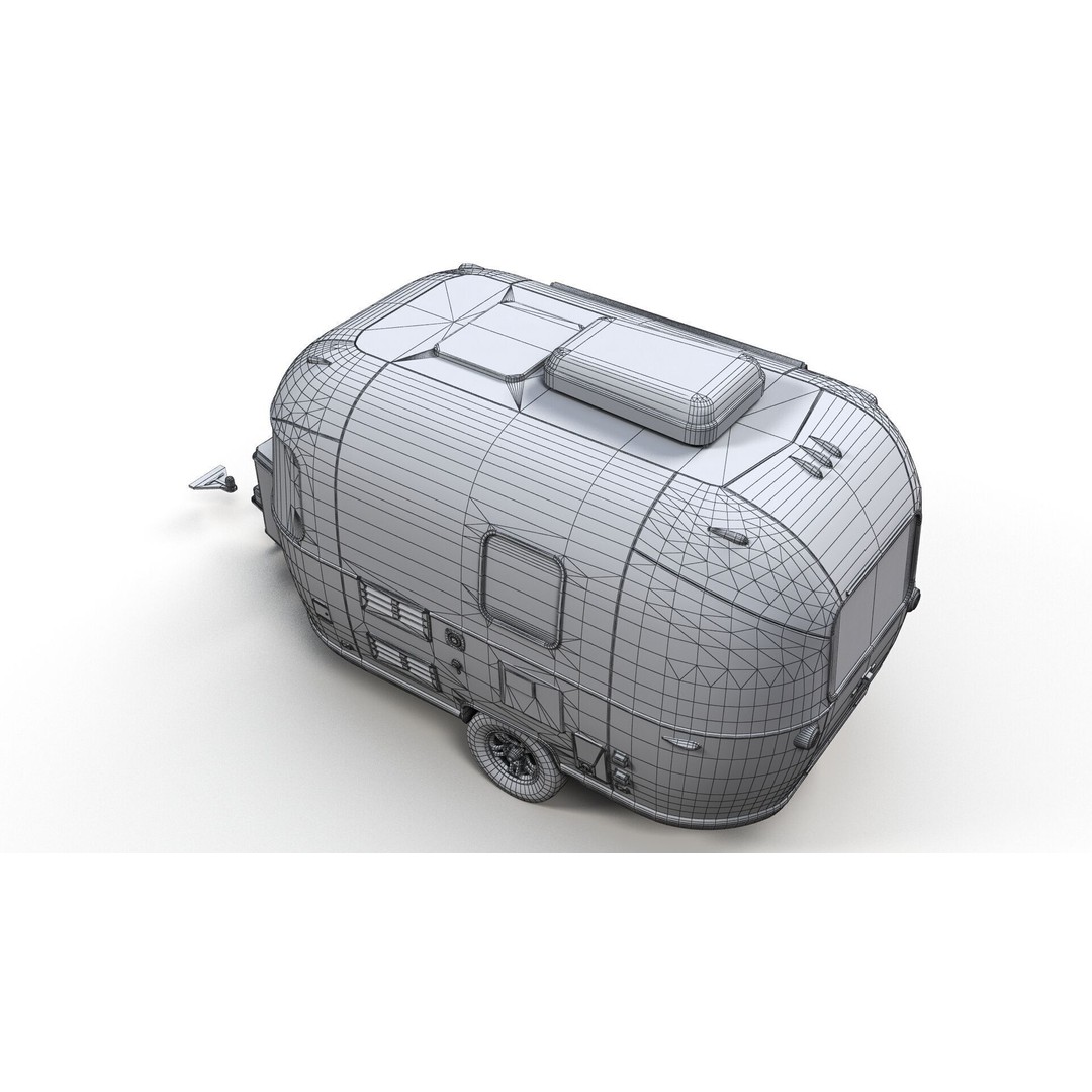Small Camper Trailer 3D Model – Low Poly Game Asset, FBX - View 15