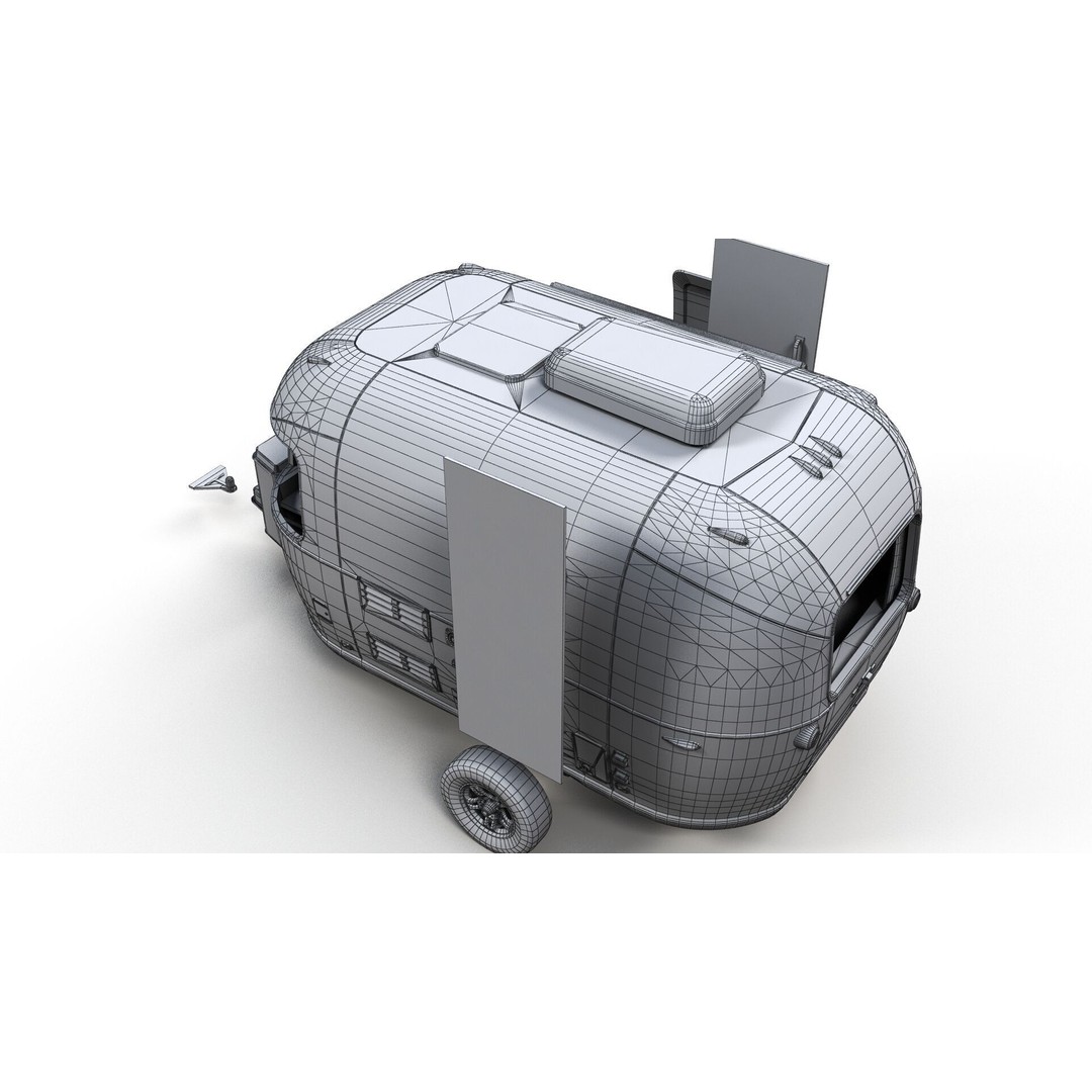 Small Camper Trailer 3D Model – Low Poly Game Asset, FBX - View 21