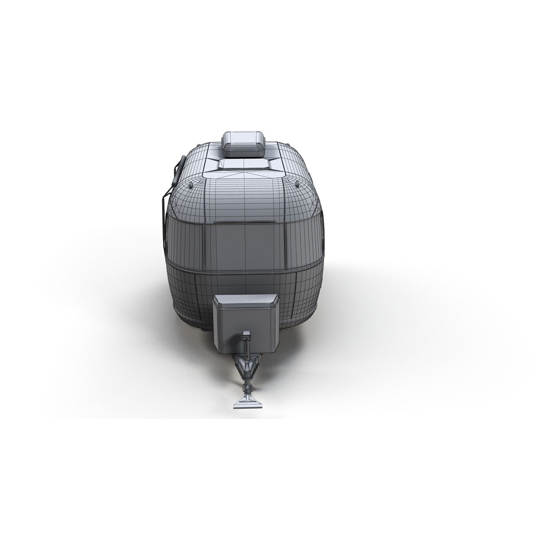 Small Camper Trailer 3D Model – Low Poly Game Asset, FBX - View 23