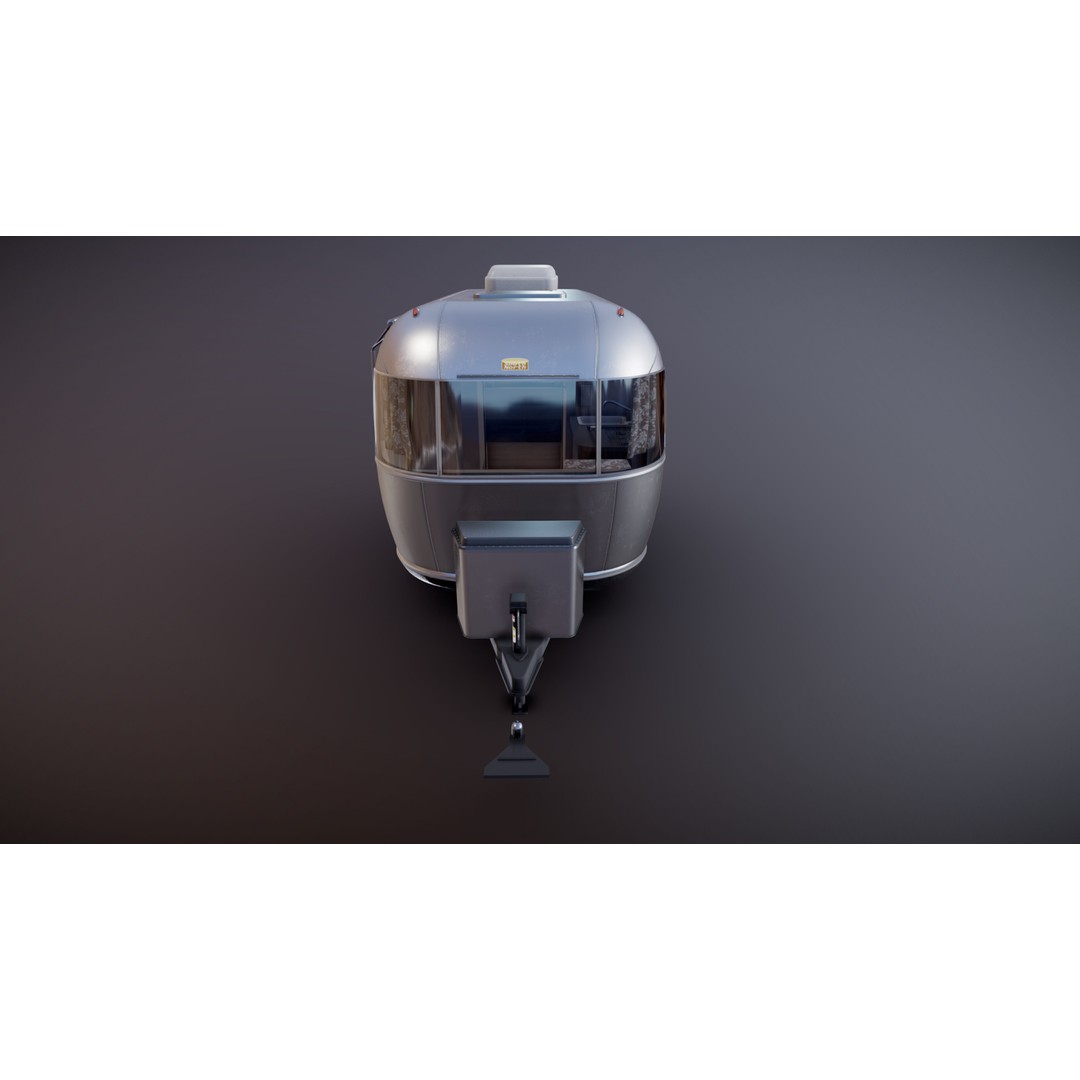 Small Camper Trailer 3D Model – Low Poly Game Asset, FBX - View 25