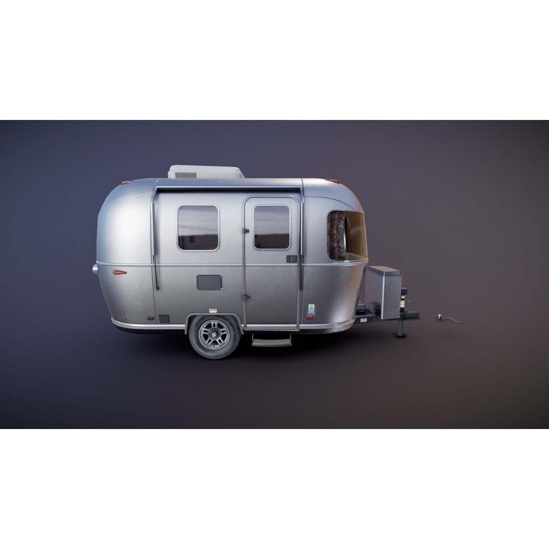 Small Camper Trailer 3D Model – Low Poly Game Asset, FBX - View 26