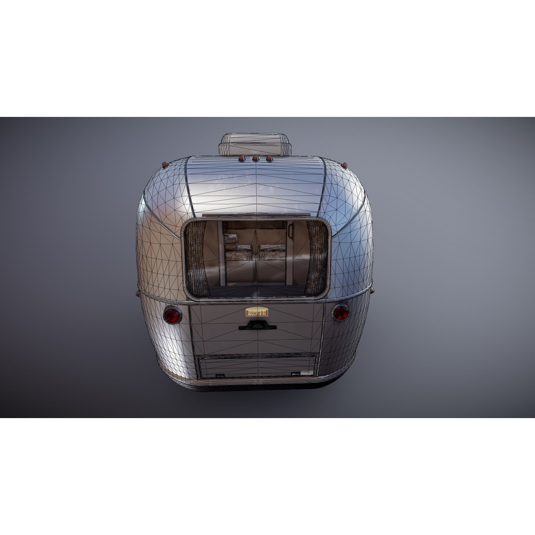 Small Camper Trailer 3D Model – Low Poly Game Asset, FBX - View 36
