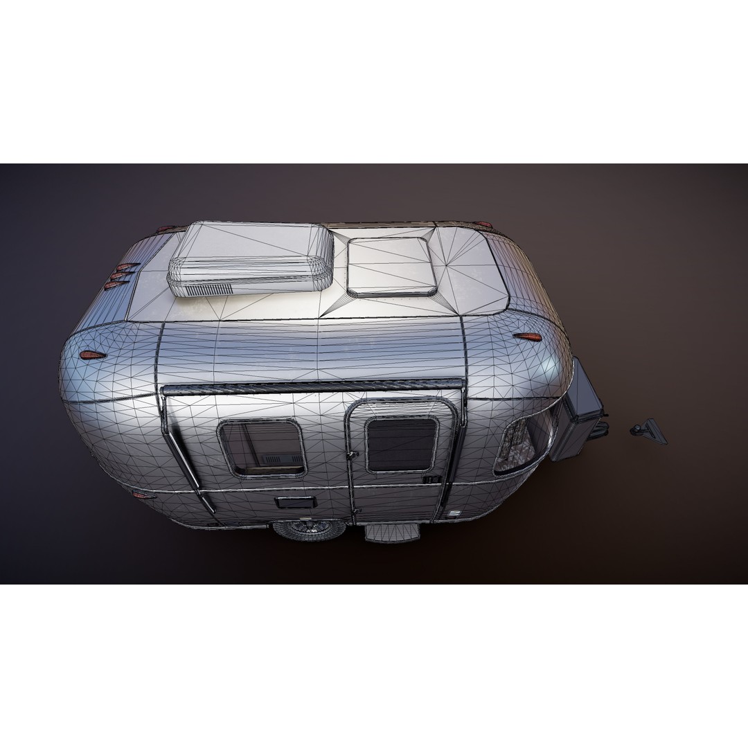 Small Camper Trailer 3D Model – Low Poly Game Asset, FBX - View 37