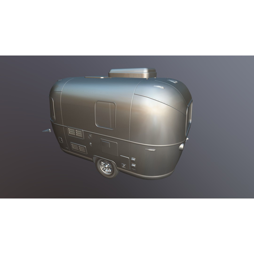 Small Camper Trailer 3D Model – Low Poly Game Asset, FBX - View 39