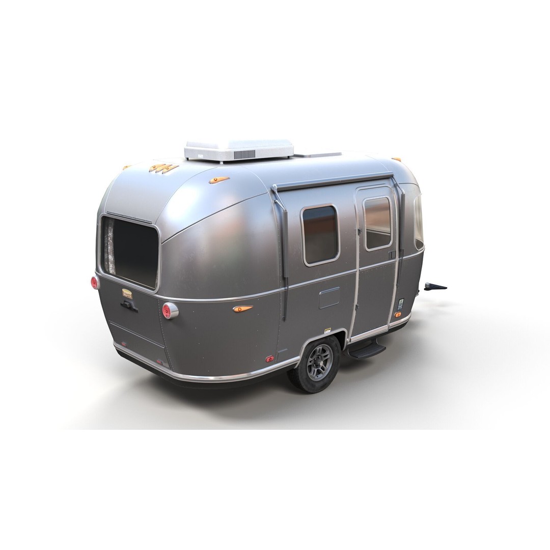Small Camper Trailer 3D Model – Low Poly Game Asset, FBX - View 4