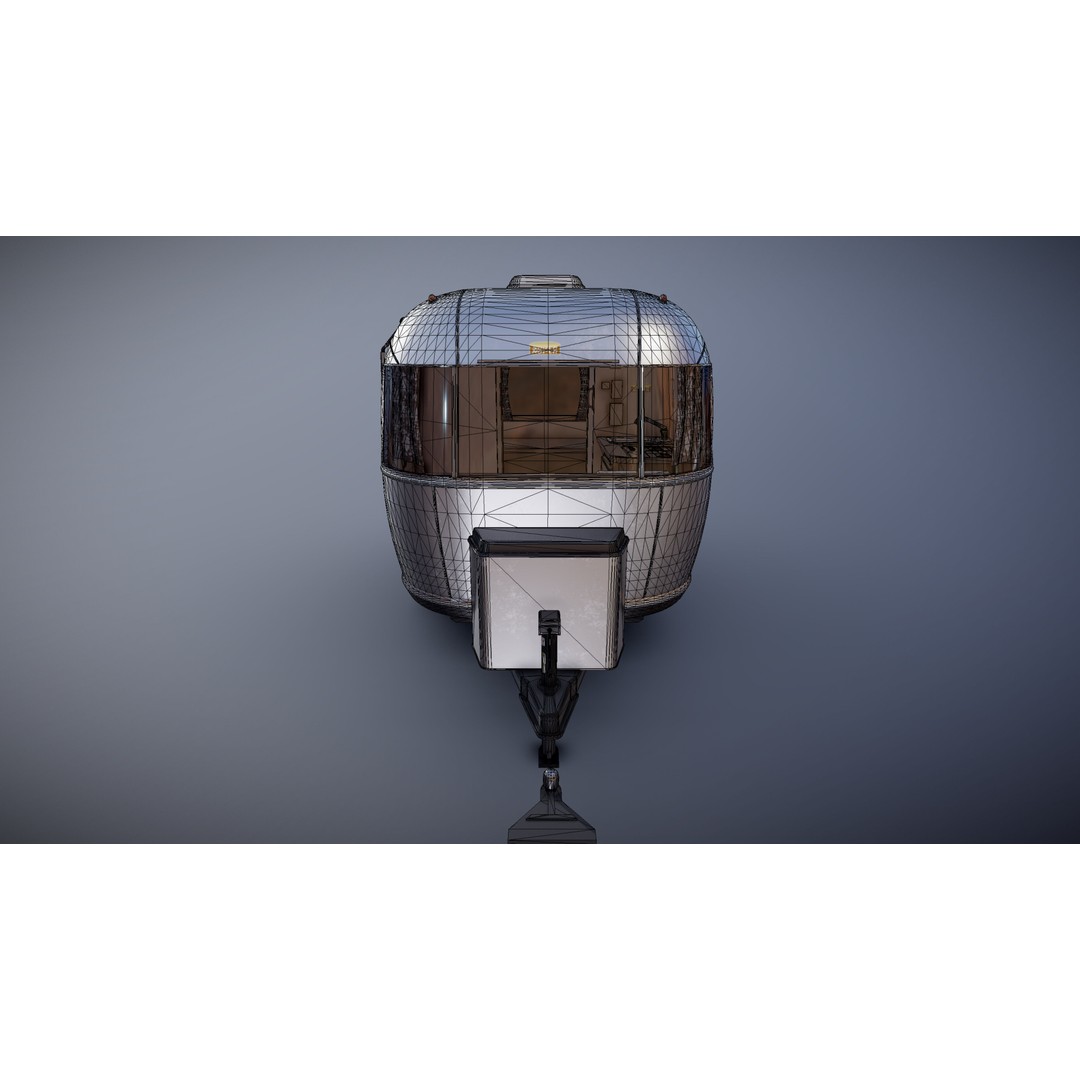 Small Camper Trailer 3D Model – Low Poly Game Asset, FBX - View 42