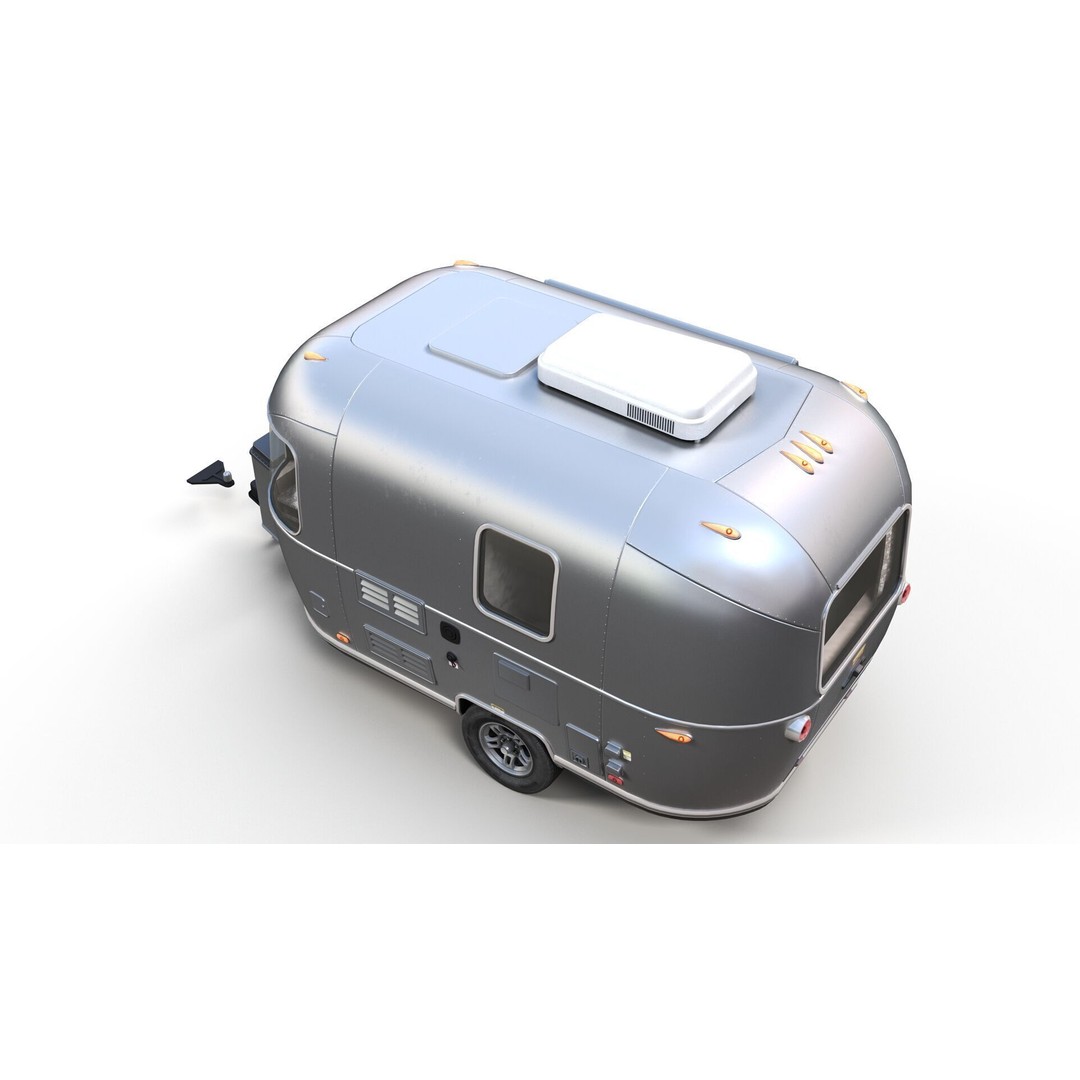 Small Camper Trailer 3D Model – Low Poly Game Asset, FBX - View 6