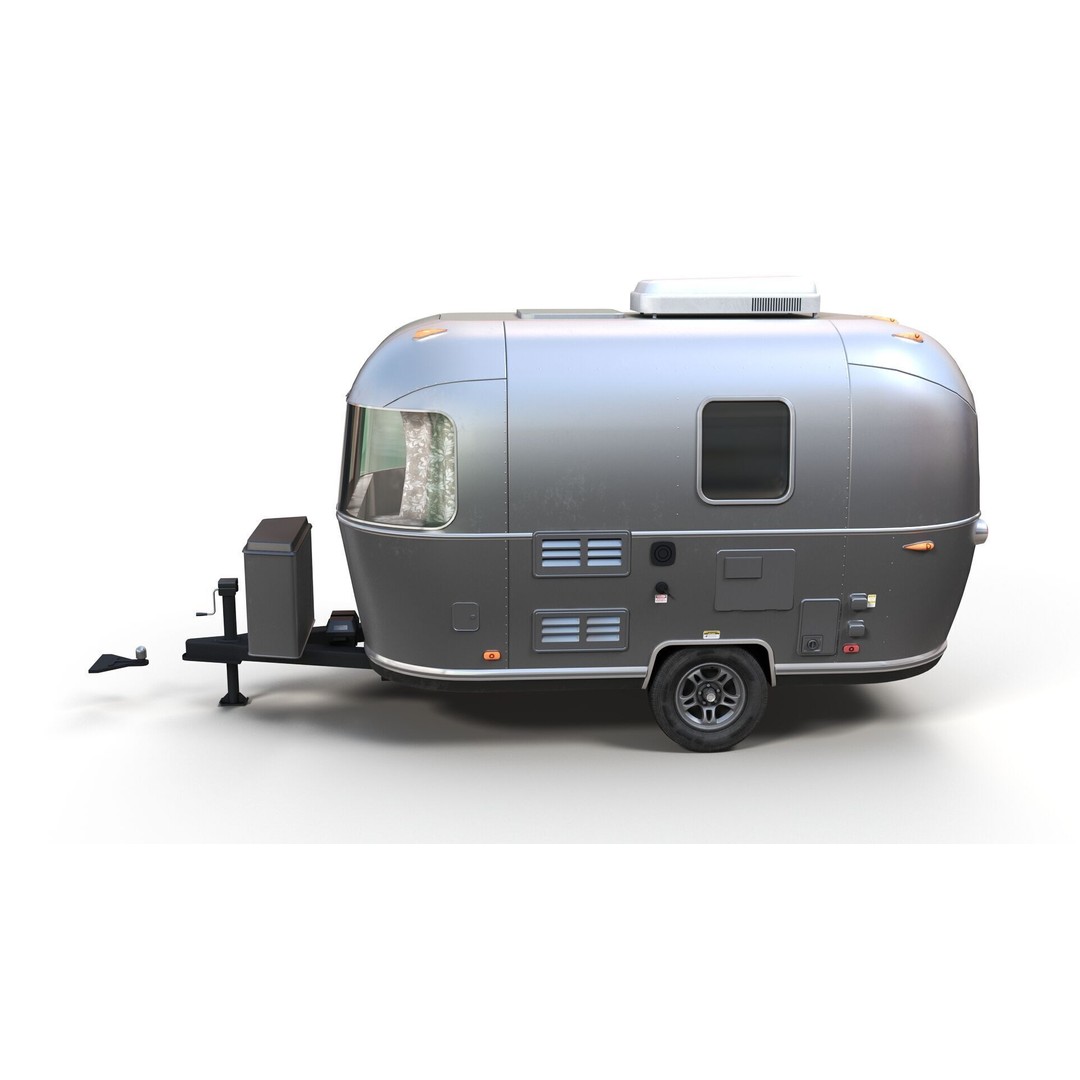 Small Camper Trailer 3D Model – Low Poly Game Asset, FBX - View 7