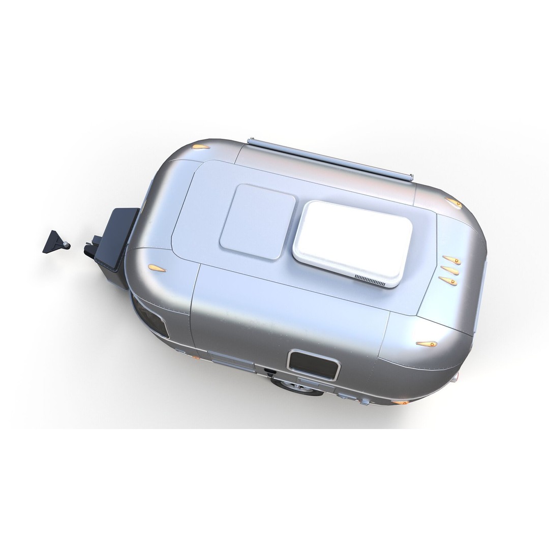 Small Camper Trailer 3D Model – Low Poly Game Asset, FBX - View 8