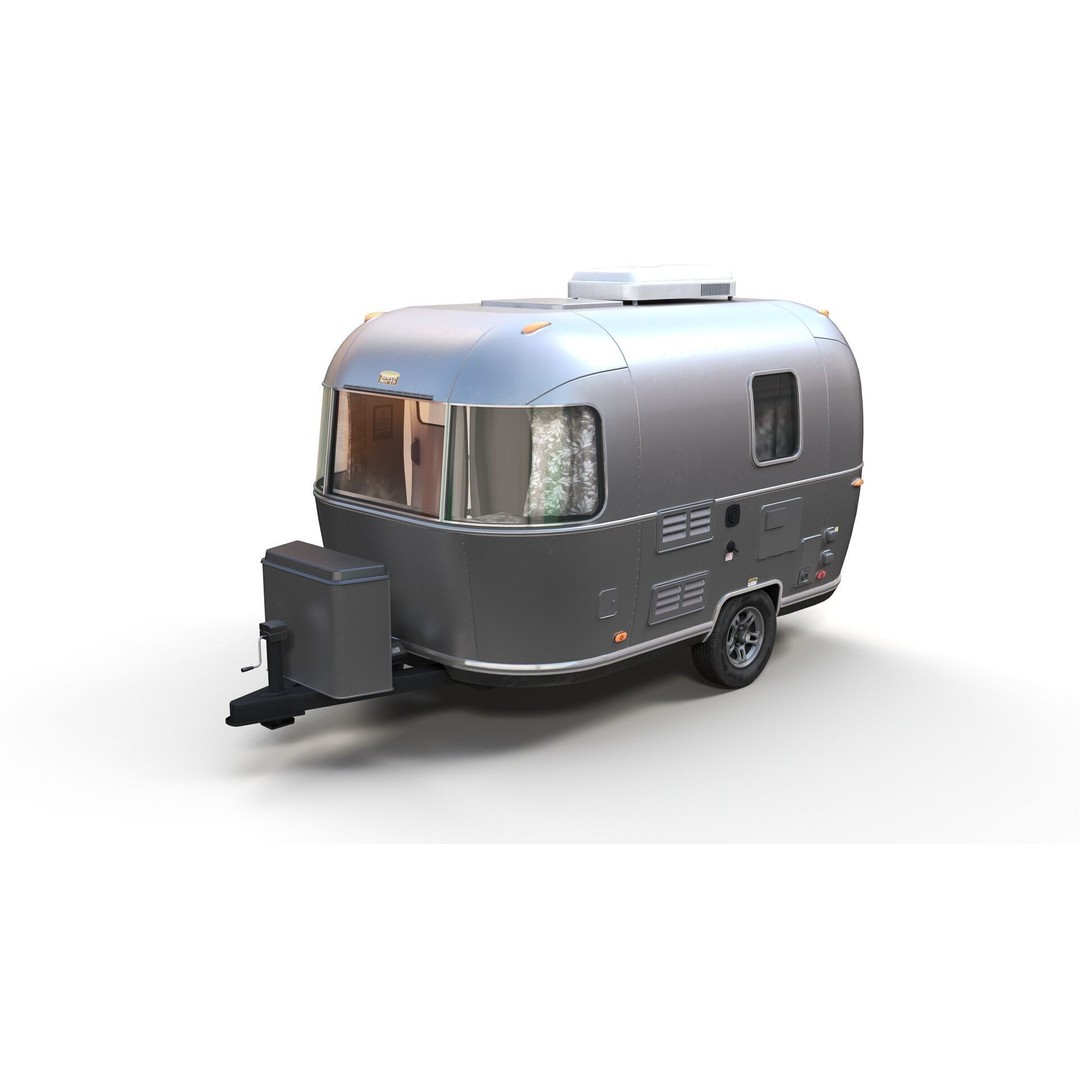 Small Camper Trailer 3D Model – Low Poly Game Asset, FBX - View 9