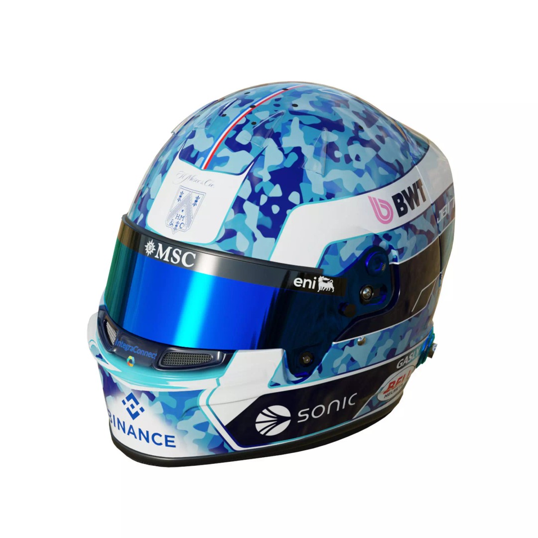 Pierre Gasly Helmet 2025 3D Model – High Detail PBR Asset, FBX, OBJ - View 11