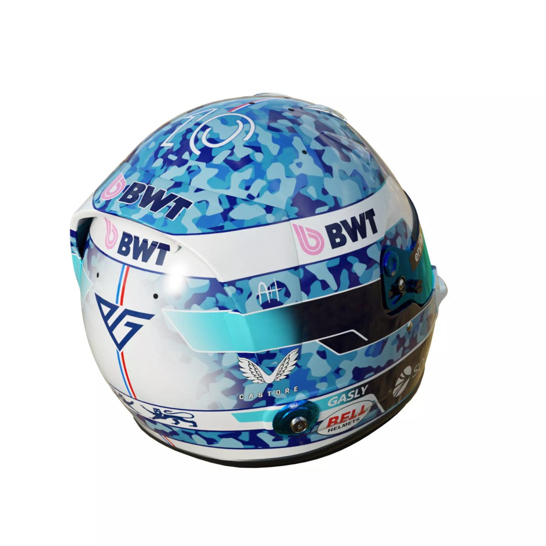 Pierre Gasly Helmet 2025 3D Model – High Detail PBR Asset, FBX, OBJ - View 13