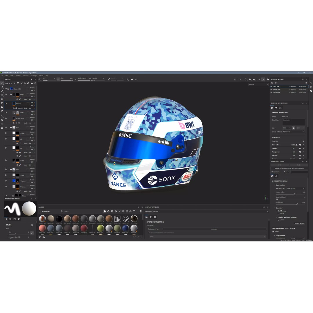 Pierre Gasly Helmet 2025 3D Model – High Detail PBR Asset, FBX, OBJ - View 15