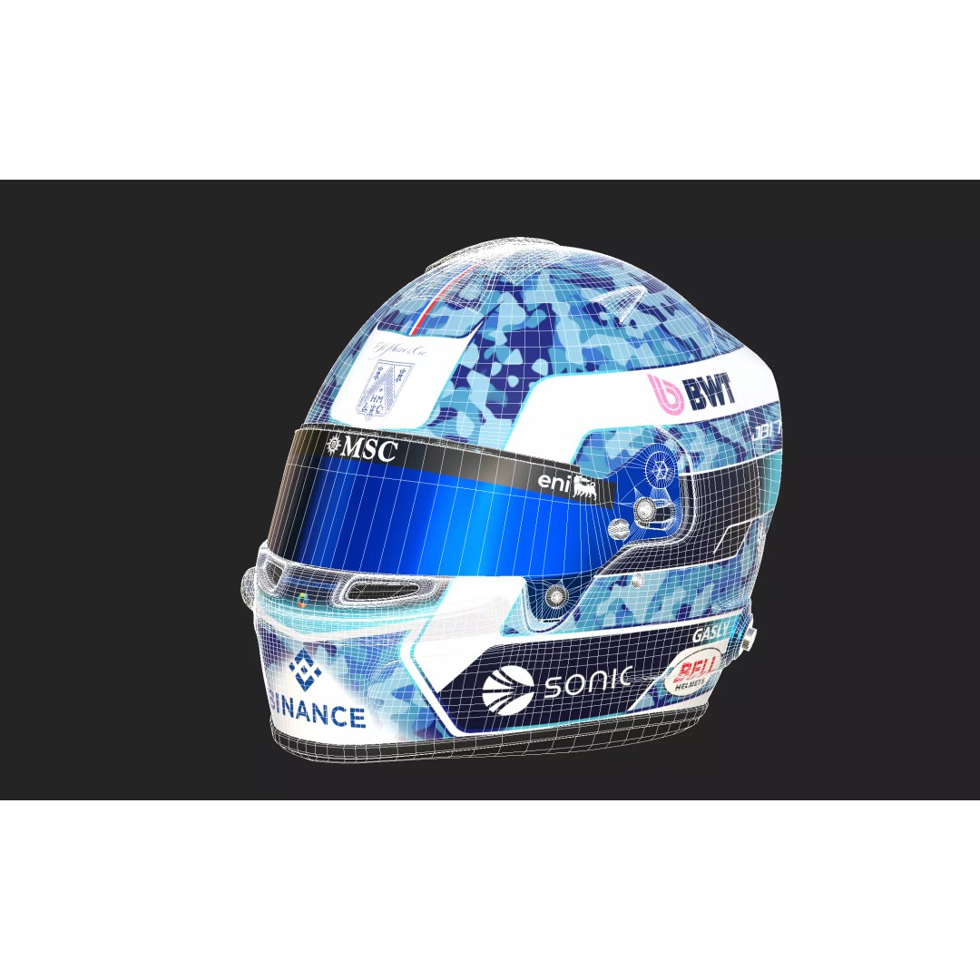 Pierre Gasly Helmet 2025 3D Model – High Detail PBR Asset, FBX, OBJ - View 16