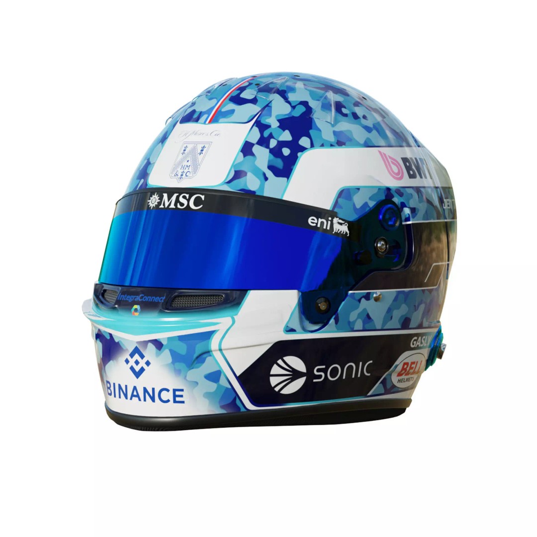 Pierre Gasly Helmet 2025 3D Model – High Detail PBR Asset, FBX, OBJ - View 3