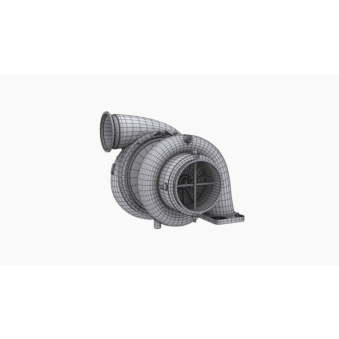 Garrett GTX4720R 88mm Turbocharger 3D Model – Low Poly Game Ready Asset, FBX