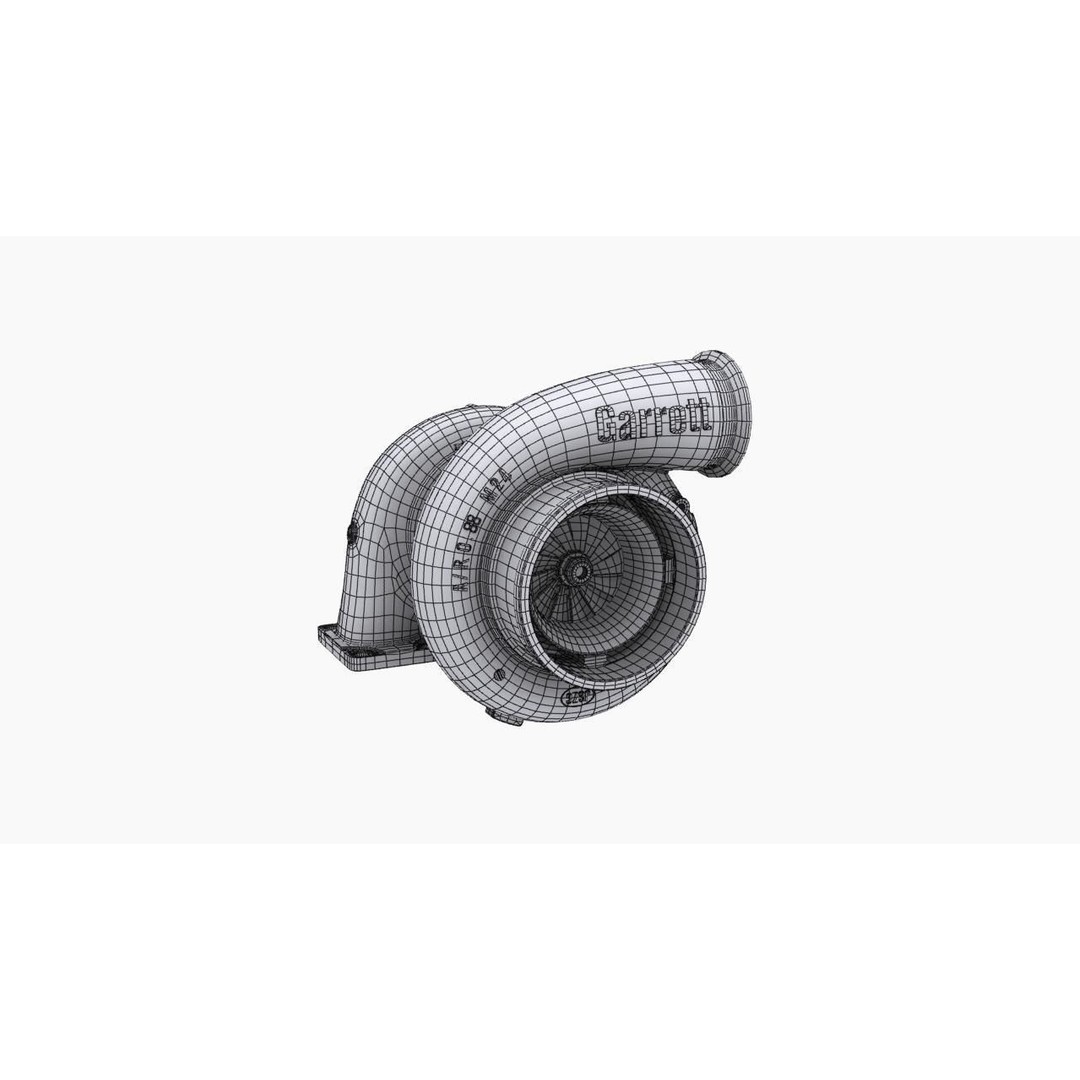 Garrett GTX4720R 88mm Turbocharger 3D Model – Low Poly Game Ready Asset, FBX - View 12