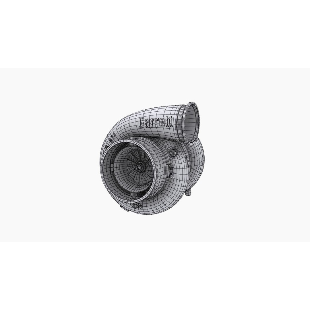 Garrett GTX4720R 88mm Turbocharger 3D Model – Low Poly Game Ready Asset, FBX - View 14