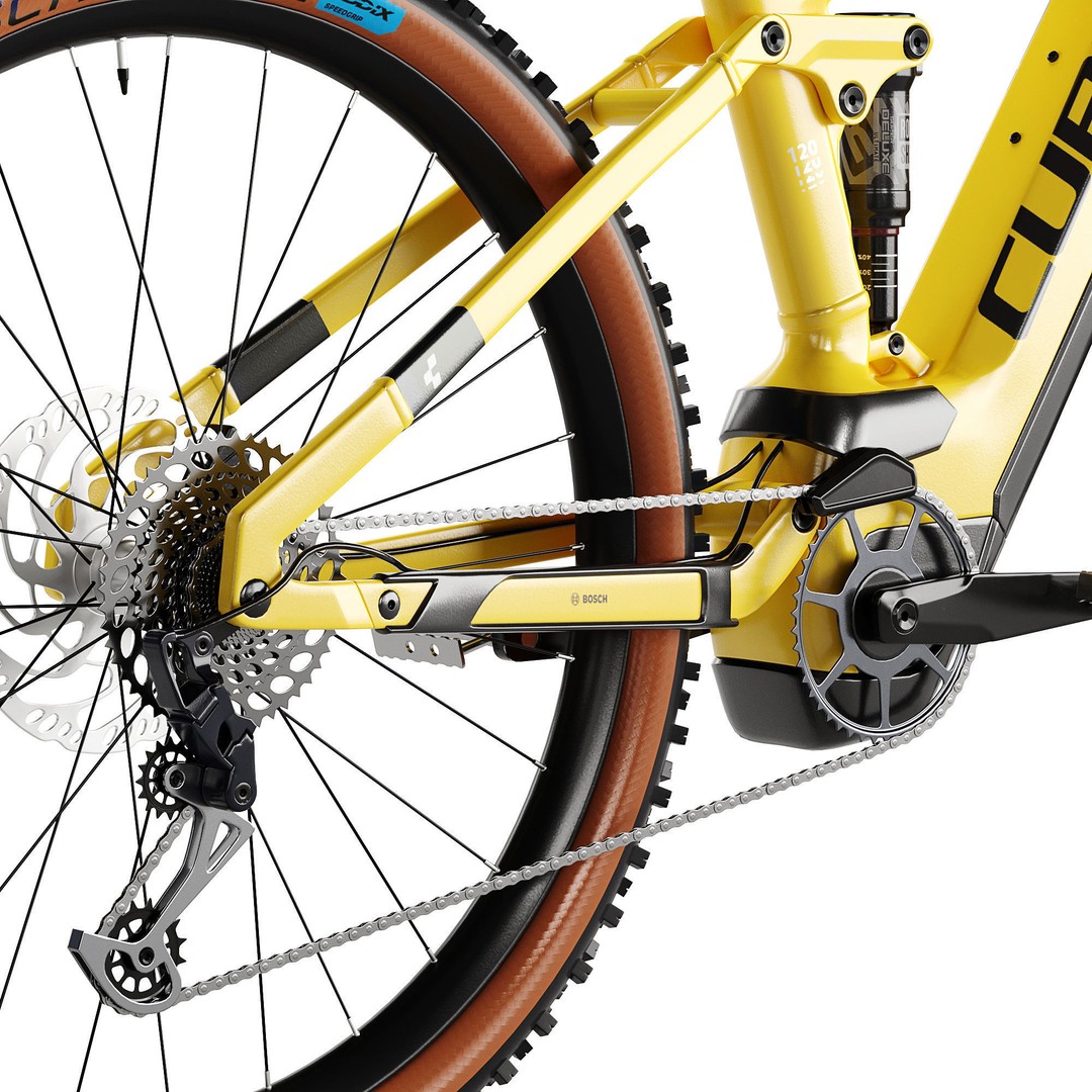 Cube Stereo Hybrid 120 TM 750 3D Model – High Poly Bicycle Asset, FBX, OBJ - View 10