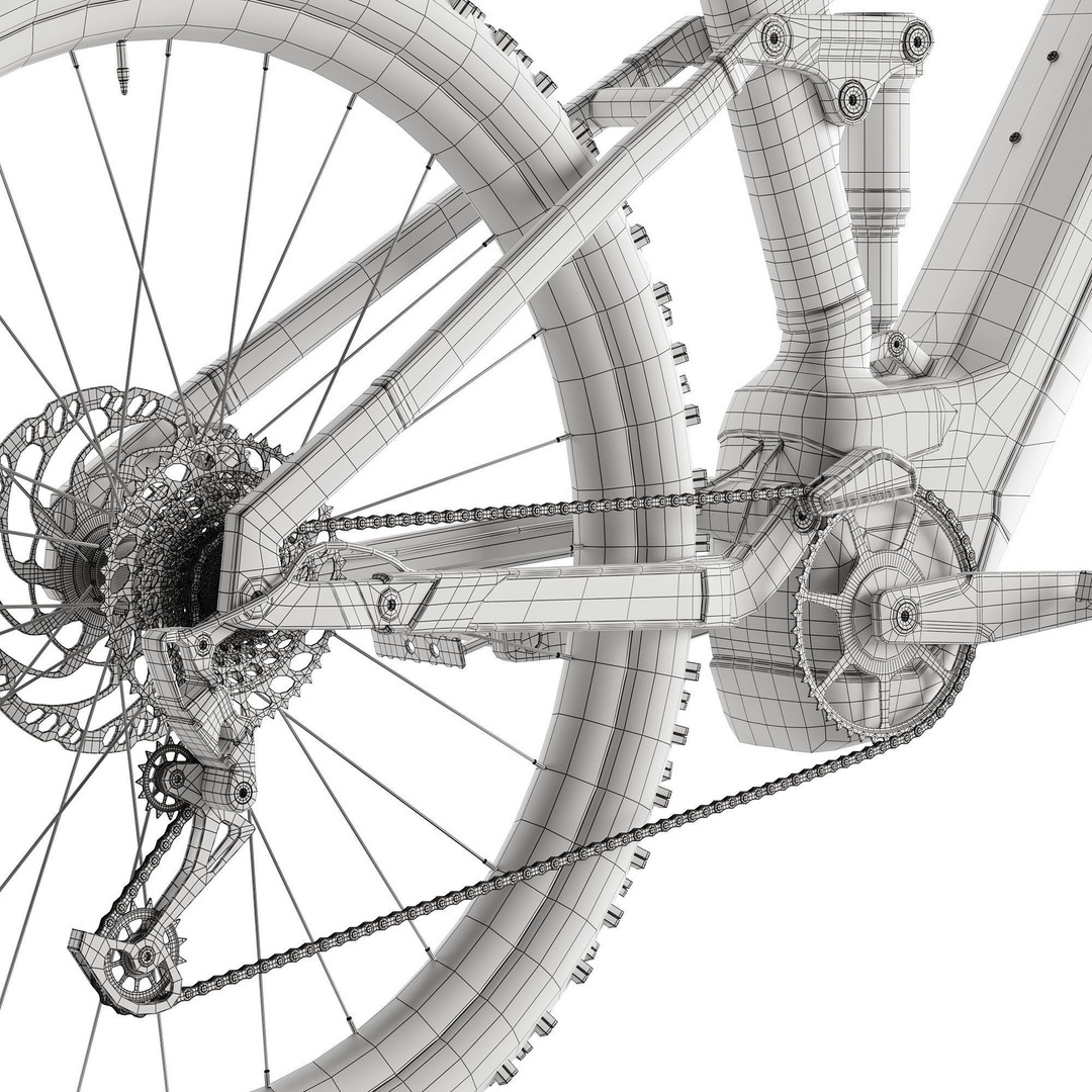 Cube Stereo Hybrid 120 TM 750 3D Model – High Poly Bicycle Asset, FBX, OBJ - View 11