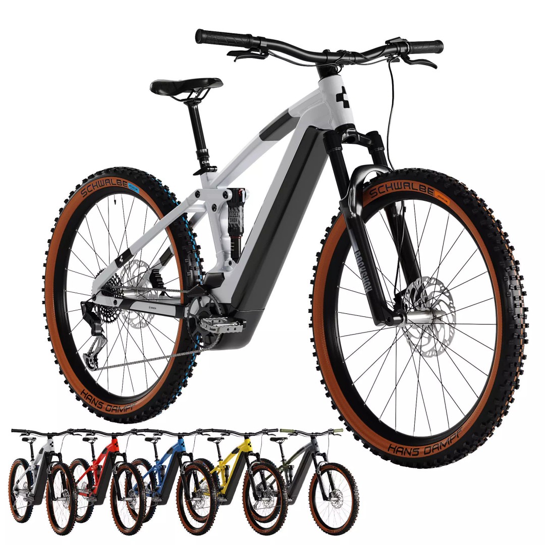 Cube Stereo Hybrid 120 TM 750 3D Model – High Poly Bicycle Asset, FBX, OBJ - View 2