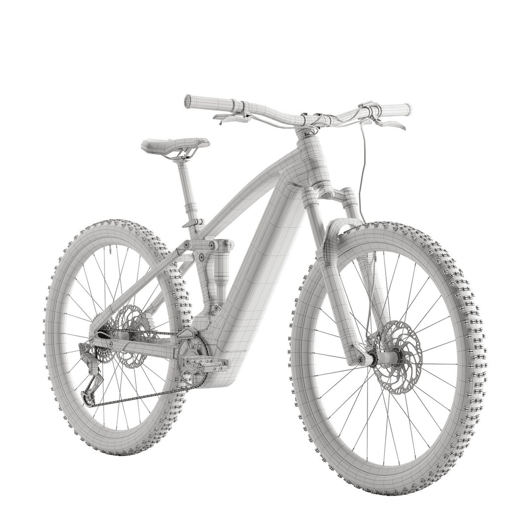 Cube Stereo Hybrid 120 TM 750 3D Model – High Poly Bicycle Asset, FBX, OBJ - View 5