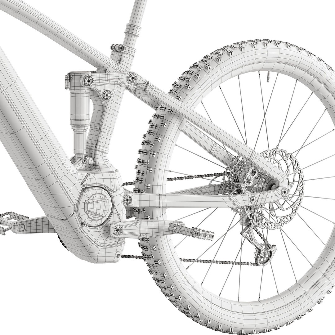 Cube Stereo Hybrid 120 TM 750 3D Model – High Poly Bicycle Asset, FBX, OBJ - View 8