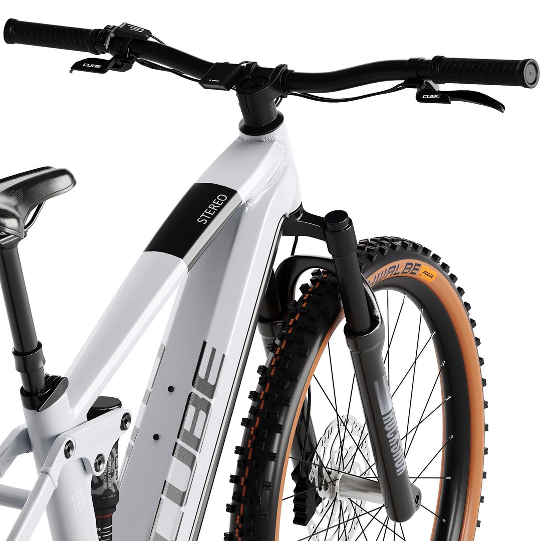 Cube Stereo Hybrid 120 TM 750 3D Model – High Poly Bicycle Asset, FBX, OBJ - View 9