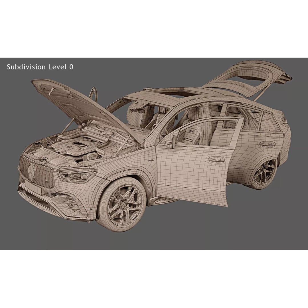 2024 Mercedes-Benz GLE 53 AMG Coupe 3D Model – High Poly Game Asset, FBX - View 32