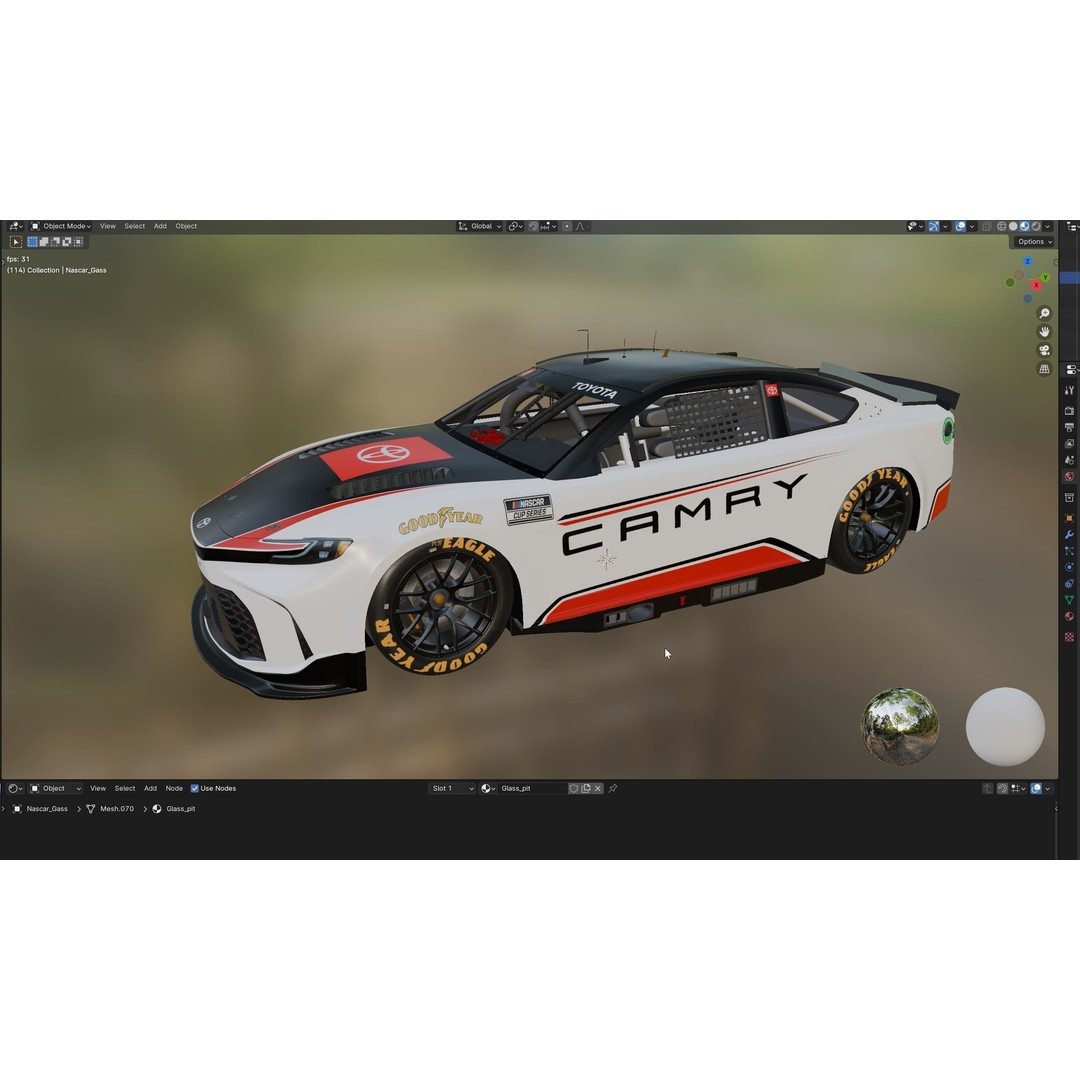 Toyota Camry 2024 3D Model – High Poly Racing Car Template, FBX, OBJ - View 18