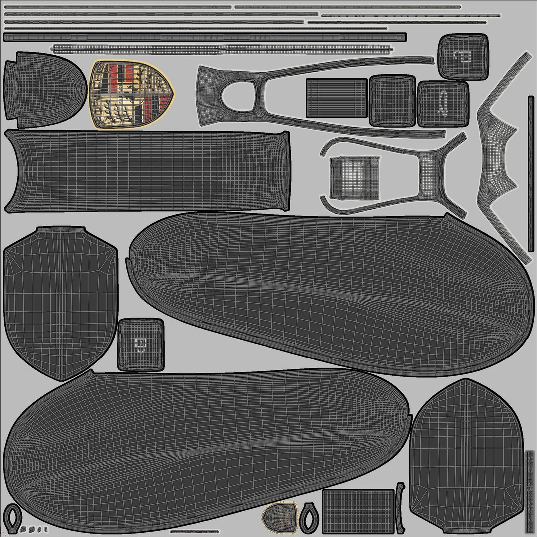 Porsche Car Key 3D Model – Low Poly Game Asset, FBX, OBJ, Blender