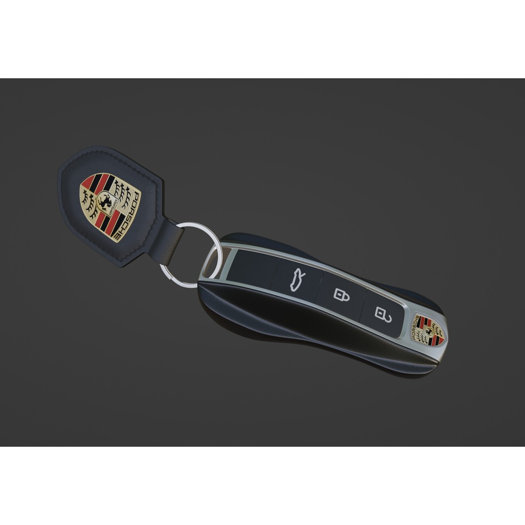 Porsche Car Key 3D Model – Low Poly Game Asset, FBX, OBJ, Blender - View 14